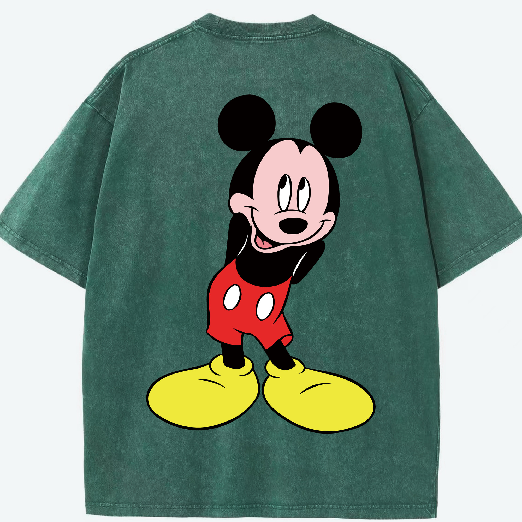 （画像用） ミッキーマウス Mickey Mouse 綿100% ヴィンテージ風 半袖Tシャツ（背面プリント）